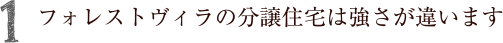 フォレストヴィラの分譲住宅は強さが違います。
